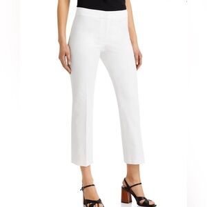 NWT LAFAYETTE 148 New York White Cropped Pants Office Neutral Minimalist Size 14